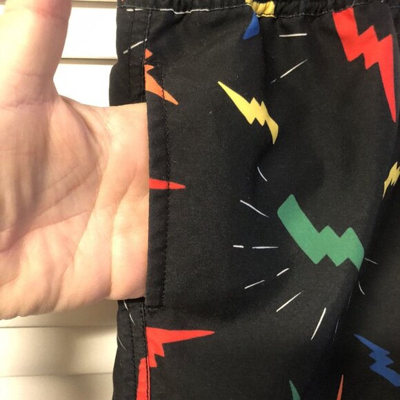 Hanna Andersson Size 130 8 Black Lightning Bolt Swim Trunks - Picture 2 of 7